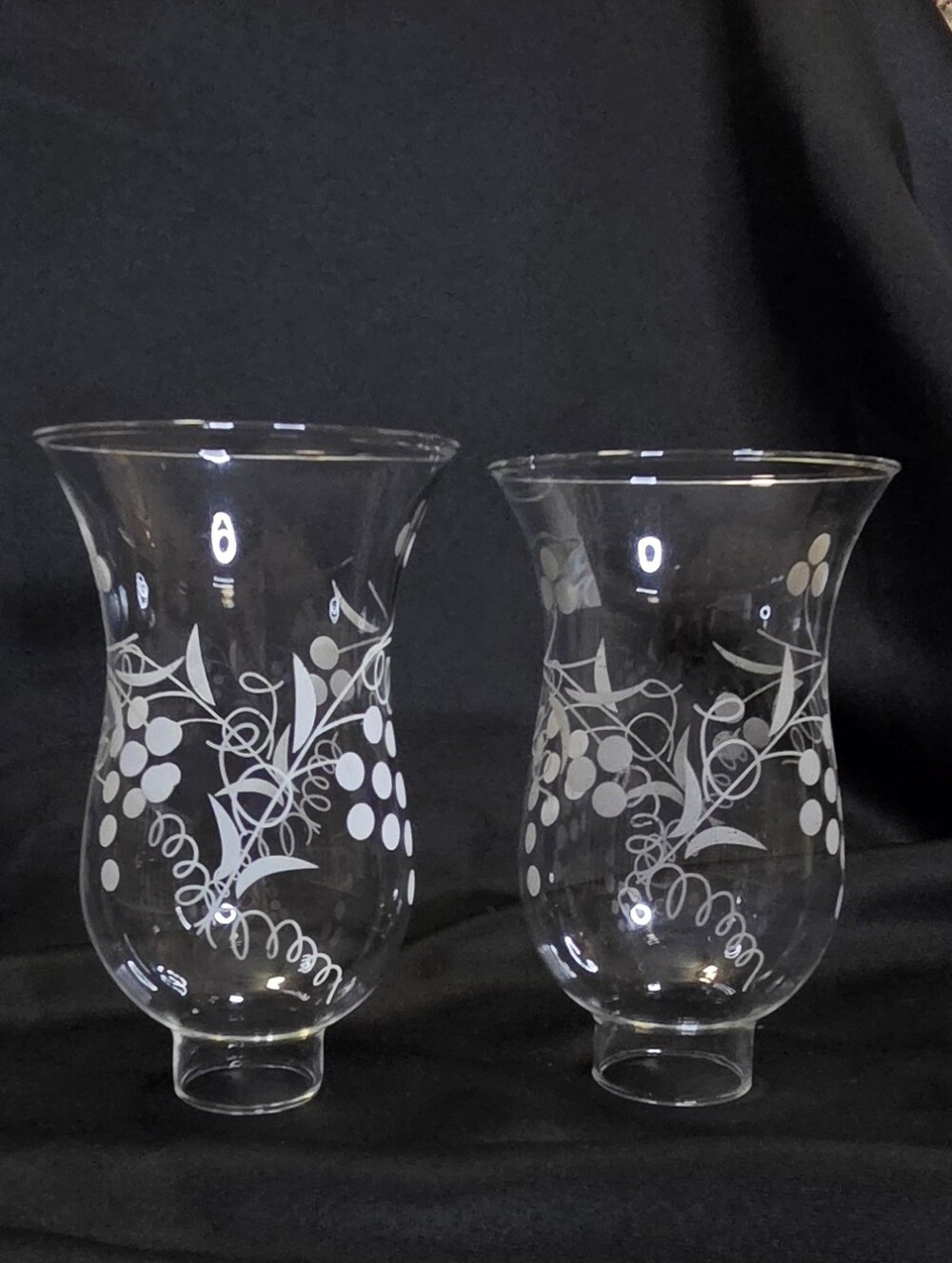2 Patriot LightingGrape & Leaf Hurricane Shade Candle Chandelier Sconce Chimney